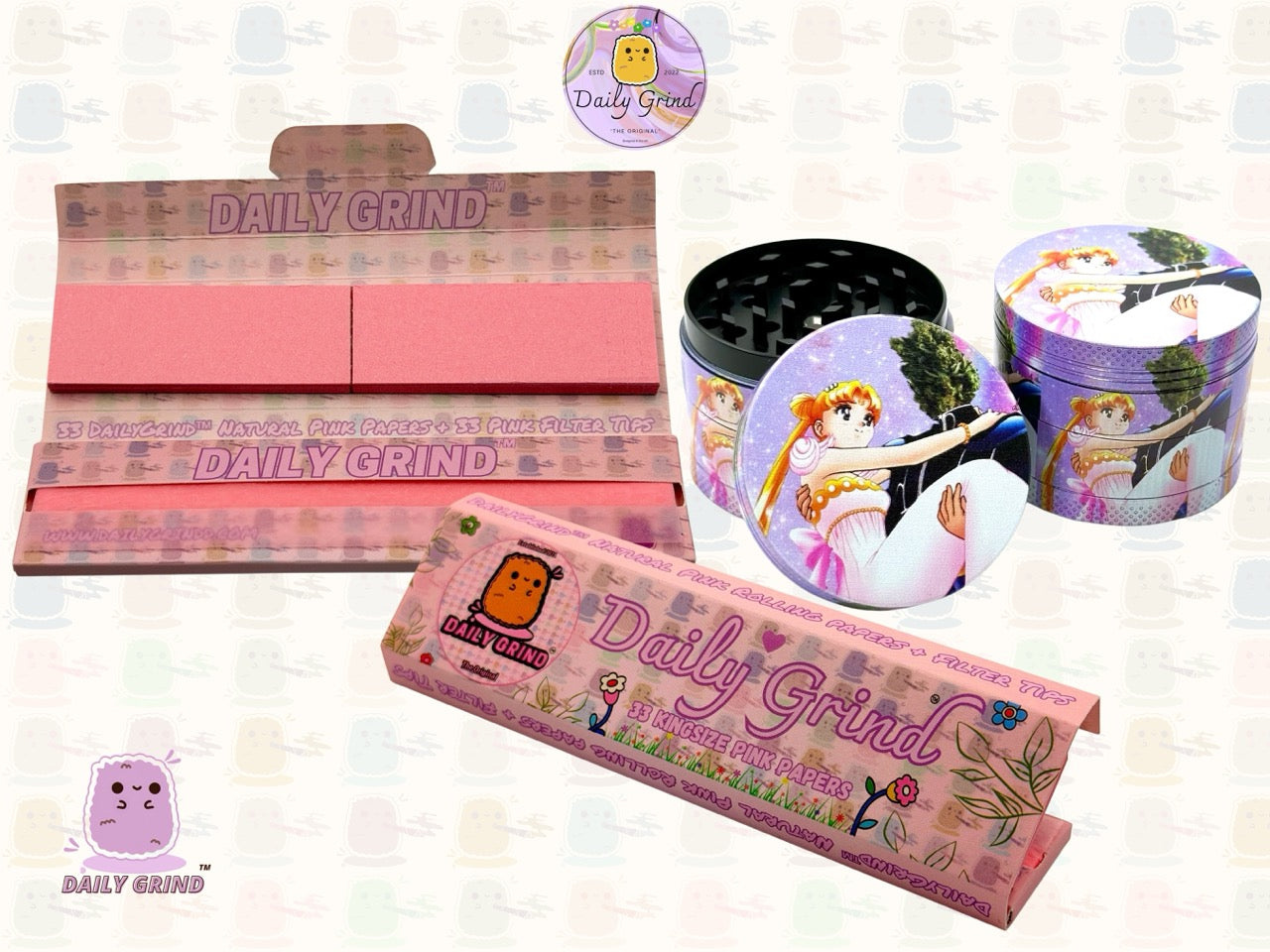 Anime drôle parodie dessin animé filles mignonnes - 50mm 4 pièces haute qualité personnalisé broyeur d'herbes en métal cadeau 