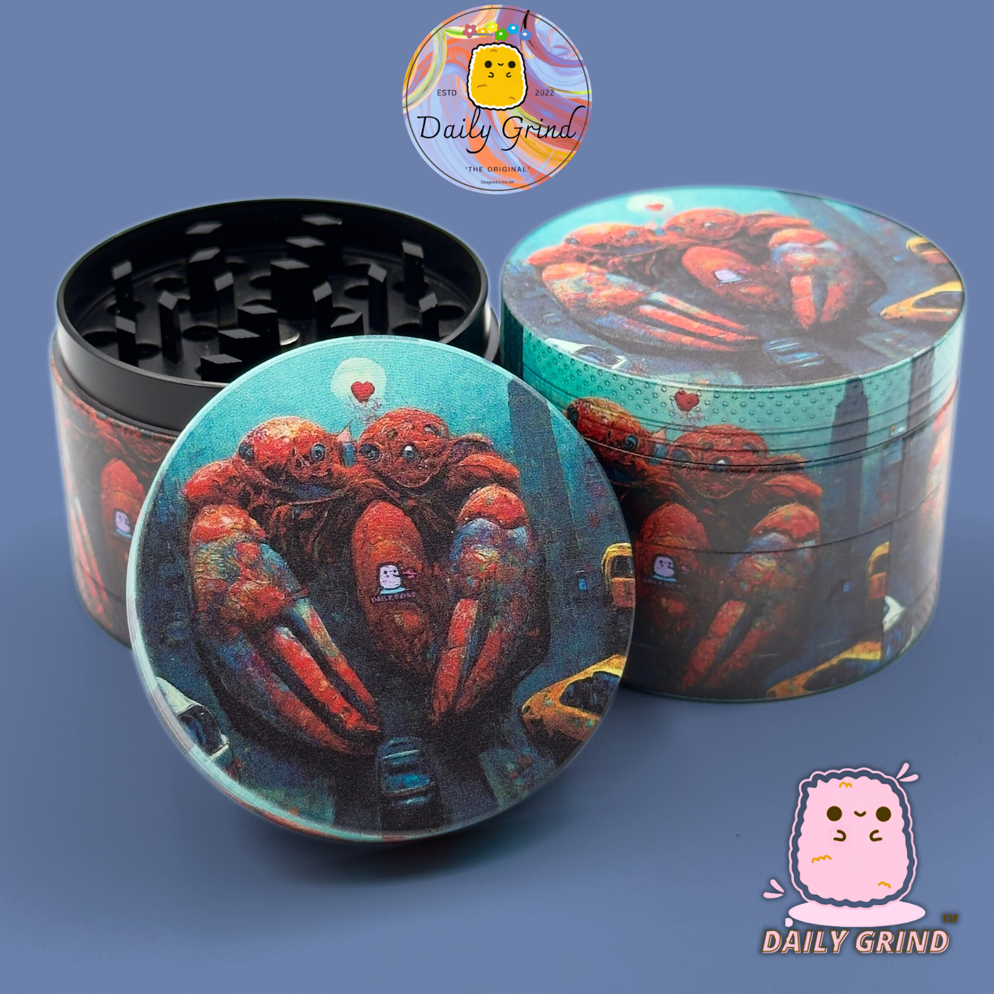 Motif Trippy coloré ondulé liquide Hallucination 50mm 4 pièces haute qualité personnalisé métal herbe broyeur cadeau 