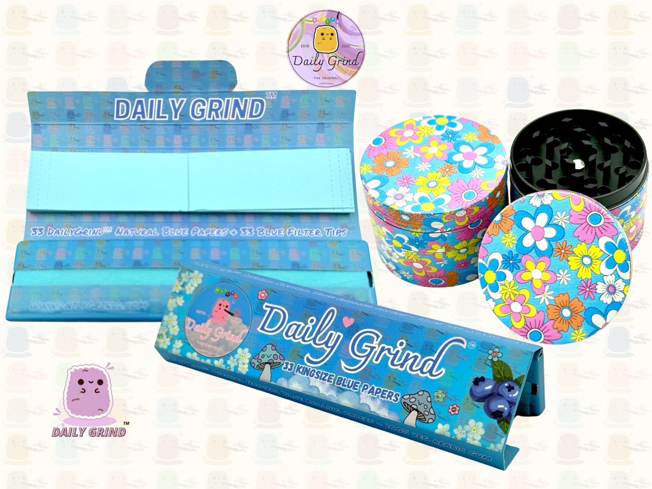 60's 70's Flower Floral Cute Pattern Beau design coloré - 50mm 4 pièces de haute qualité personnalisé métal herbe broyeur filles cadeau 