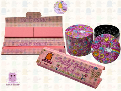 Belles filles roses coeurs mignons étoiles fleurs arc-en-ciel Design - 50mm 4 pièces de haute qualité personnalisé broyeur d'herbes en métal cadeau 