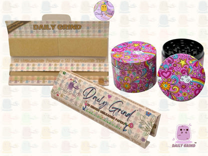 Belles filles roses coeurs mignons étoiles fleurs arc-en-ciel Design - 50mm 4 pièces de haute qualité personnalisé broyeur d'herbes en métal cadeau 