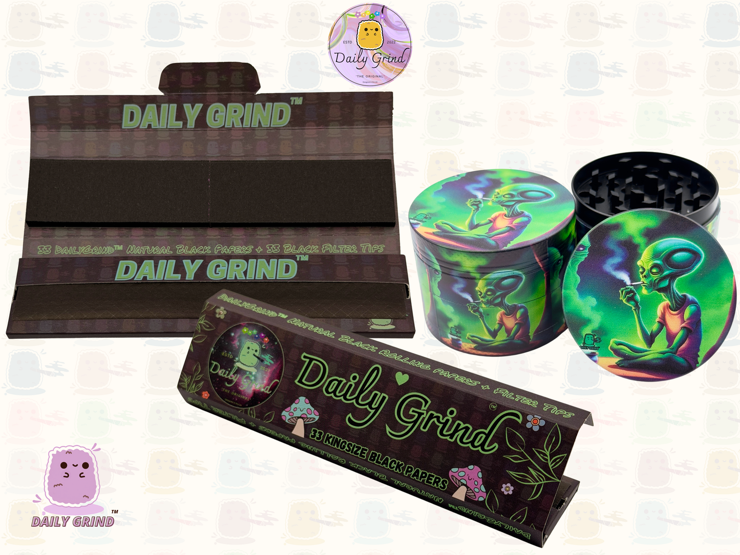 Motif Trippy coloré ondulé liquide Hallucination 50mm 4 pièces haute qualité personnalisé métal herbe broyeur cadeau 
