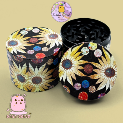 Motif Trippy coloré ondulé liquide Hallucination 50mm 4 pièces haute qualité personnalisé métal herbe broyeur cadeau 