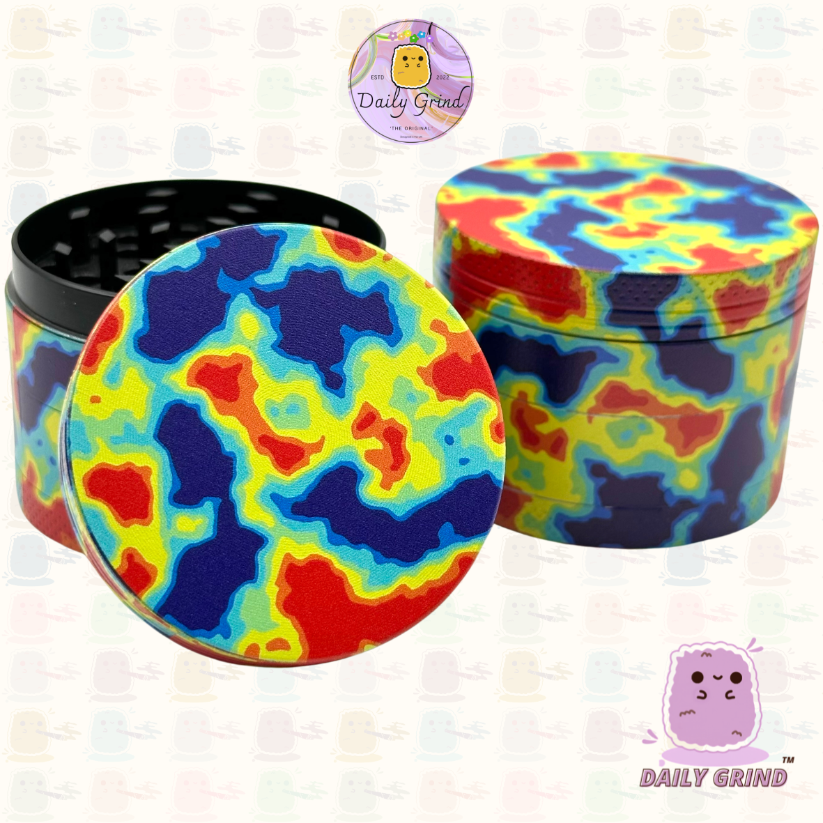 Thermal Imaging Vibrant Colourful - 50mm 4-Piece High Quality Custom Metal Tobacco Herb Grinder Gift Idea