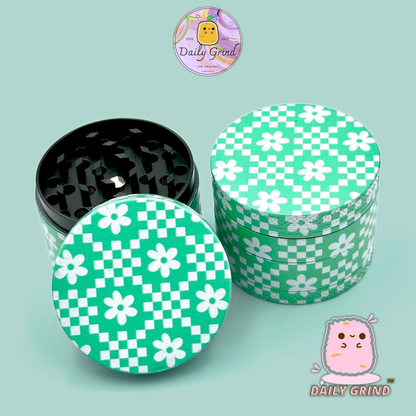 Green Flower Monogram Vintage - 50mm 4-Piece High Quality Custom Metal Tobacco Herb Grinder Gift Idea