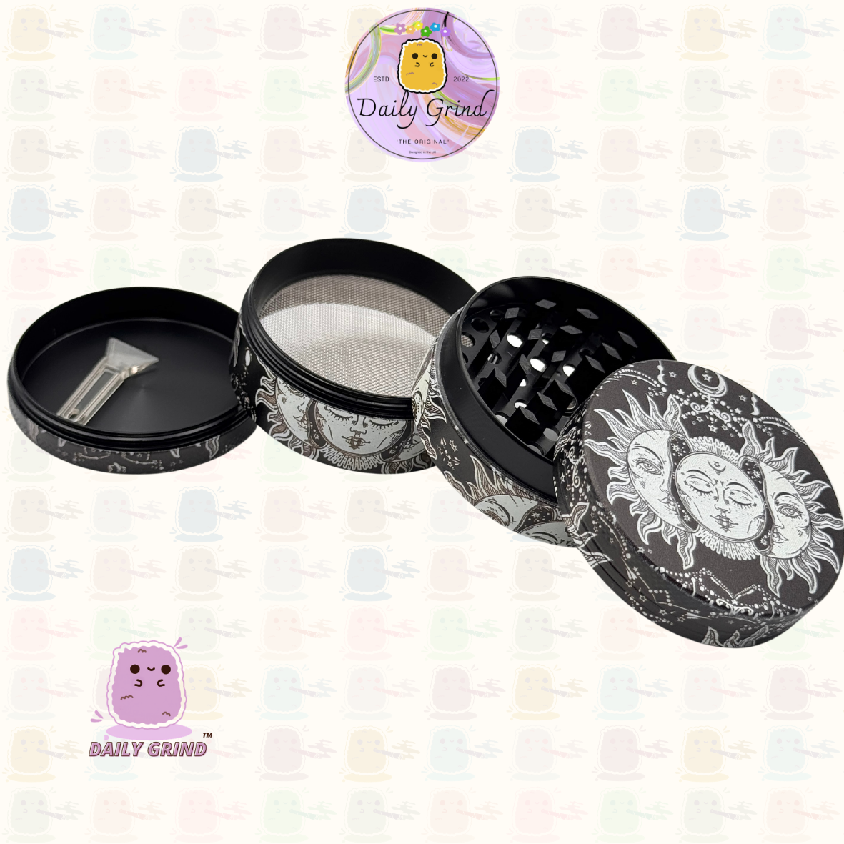 Mignon œil de cristal coloré Trippy 50mm 4 pièces de haute qualité personnalisé broyeur d'herbes en métal cadeau 