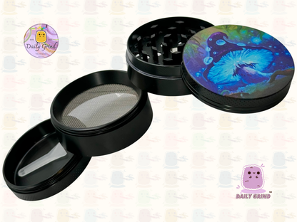 Néon champignon lumineux - 50mm 4 pièces cadeau de broyeur d’herbes en métal personnalisé de haute qualité 