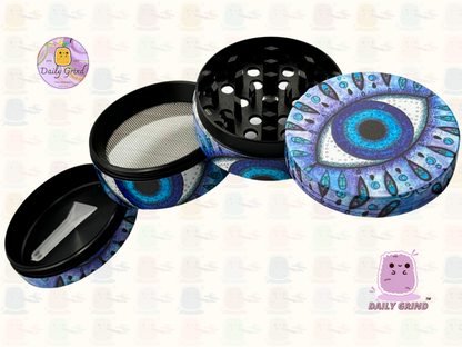Motif Trippy coloré ondulé liquide Hallucination 50mm 4 pièces haute qualité personnalisé métal herbe broyeur cadeau 
