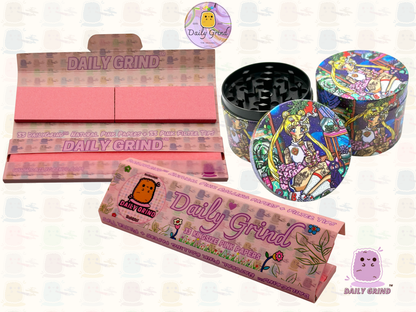 Cute Anime Baddie Parody - 50mm 4-Piece Premium Custom Metal Tobacco Herb Grinder Cute Gift Idea