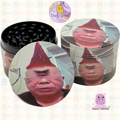 Cyclops Dude with Red Hair - 50mm Premium 4-Piece Custom Metal Tobacco Herb Grinder Cute Gift