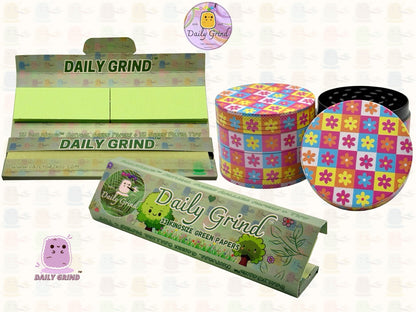 Fleurs damier mignon motif Pastel 50mm 4 pièces haute qualité personnalisé métal herbe broyeur cadeau 