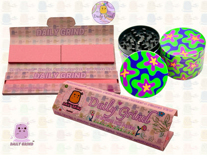 Colourful Cute 60's 70's Flower Power - 50mm 4-Piece High Quality Custom Metal Tobacco Herb Grinder Gift Idea