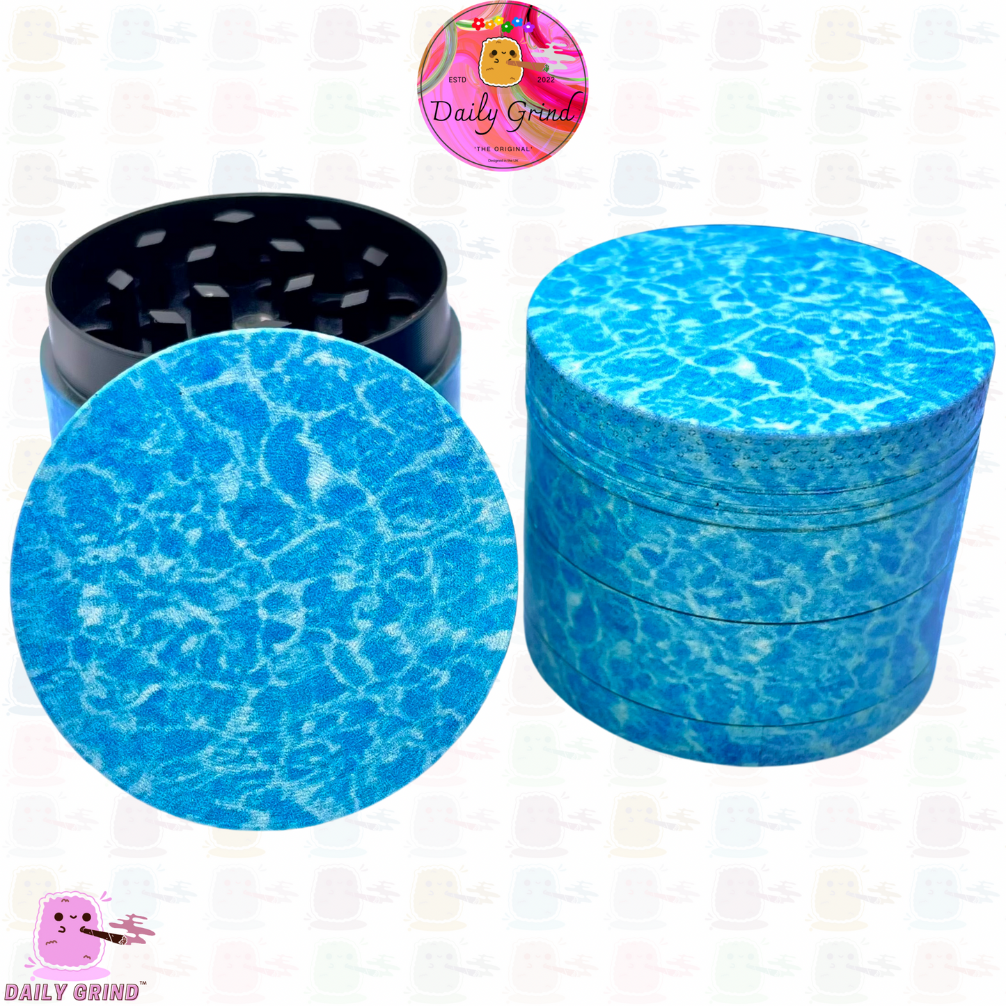 Shimmering Blue Crystal Clear Holiday Water Sunny Summer Design - 40mm 4-Piece High Quality Custom Metal Kitchen Herb Grinder Gift Idea