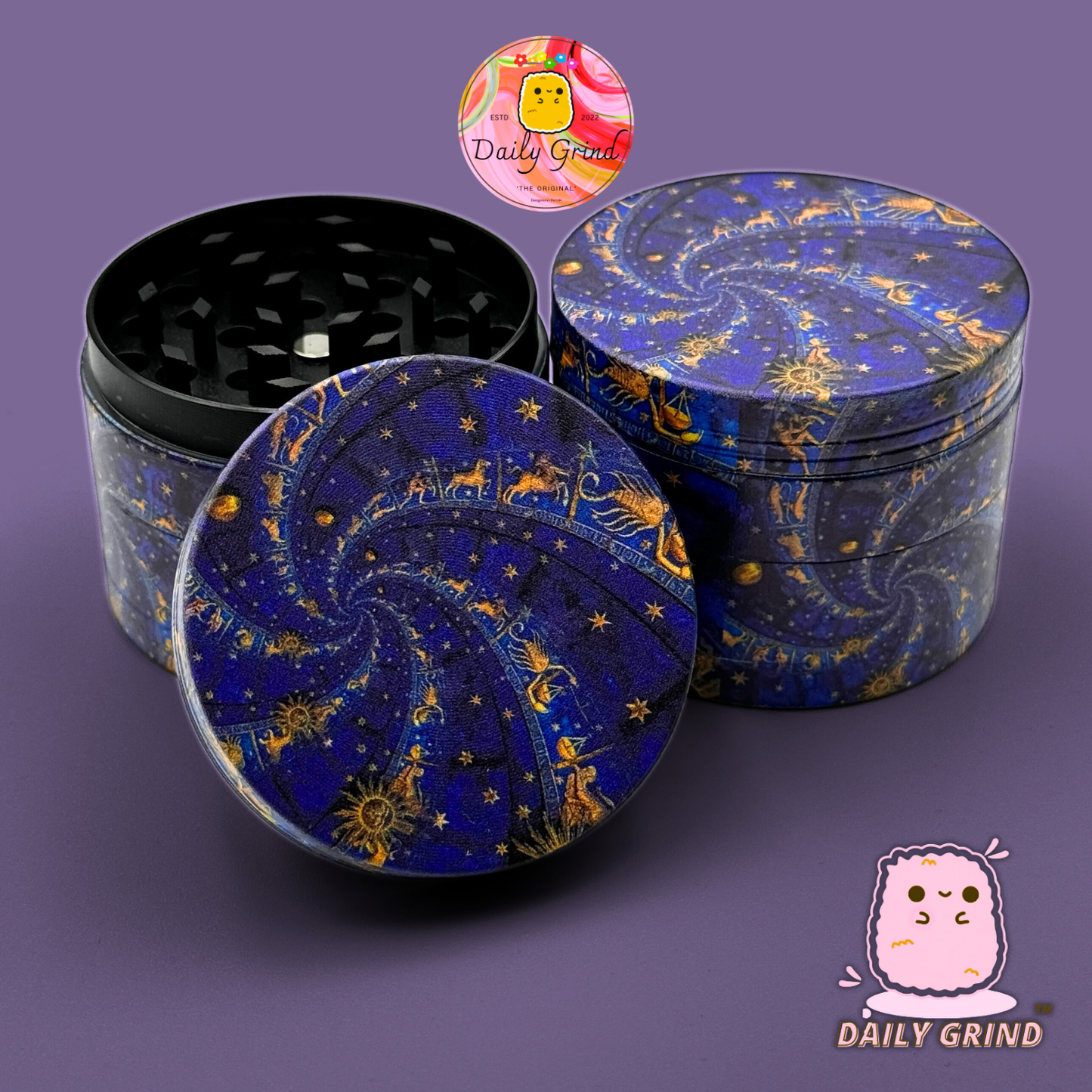 Motif Trippy coloré ondulé liquide Hallucination 50mm 4 pièces haute qualité personnalisé métal herbe broyeur cadeau 