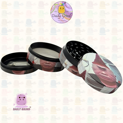 Cyclops Dude with Red Hair - 50mm Premium 4-Piece Custom Metal Tobacco Herb Grinder Cute Gift