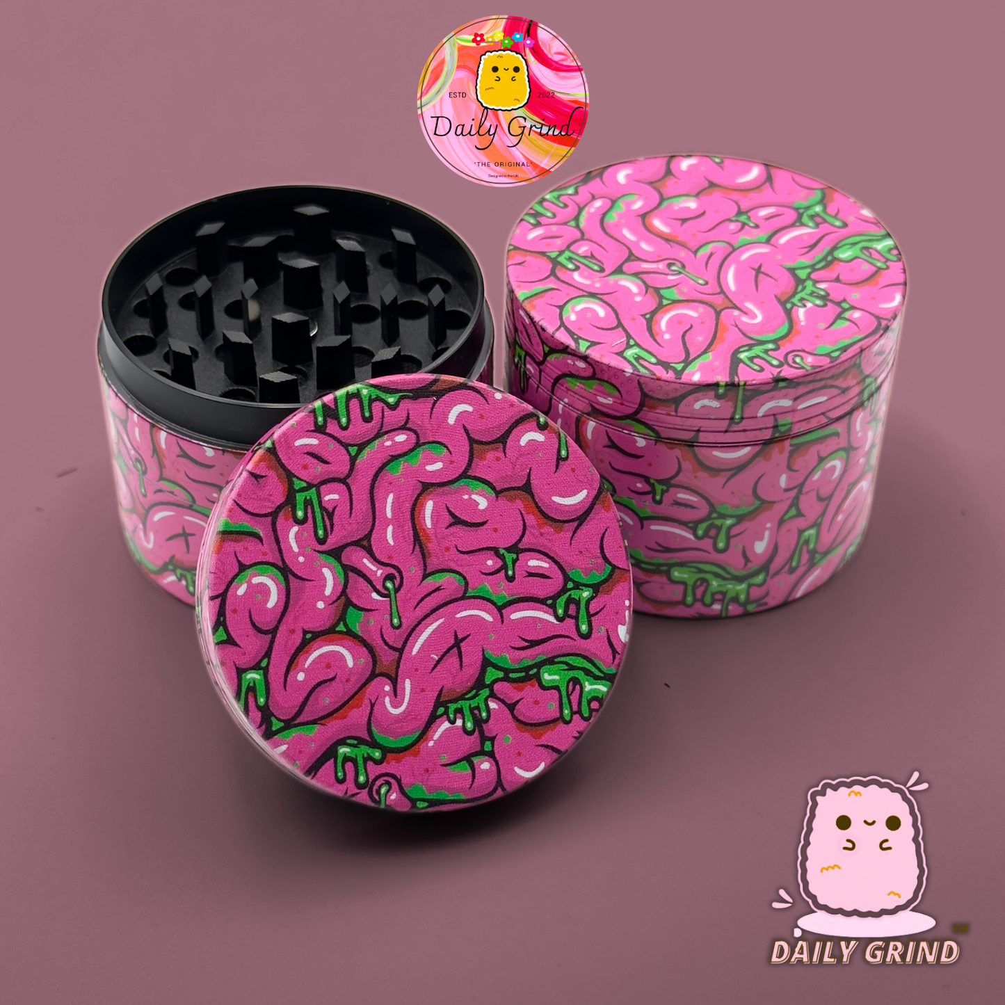 Motif Trippy coloré ondulé liquide Hallucination 50mm 4 pièces haute qualité personnalisé métal herbe broyeur cadeau 