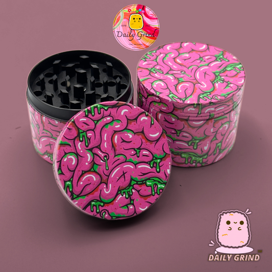Motif Trippy coloré ondulé liquide Hallucination 50mm 4 pièces haute qualité personnalisé métal herbe broyeur cadeau 