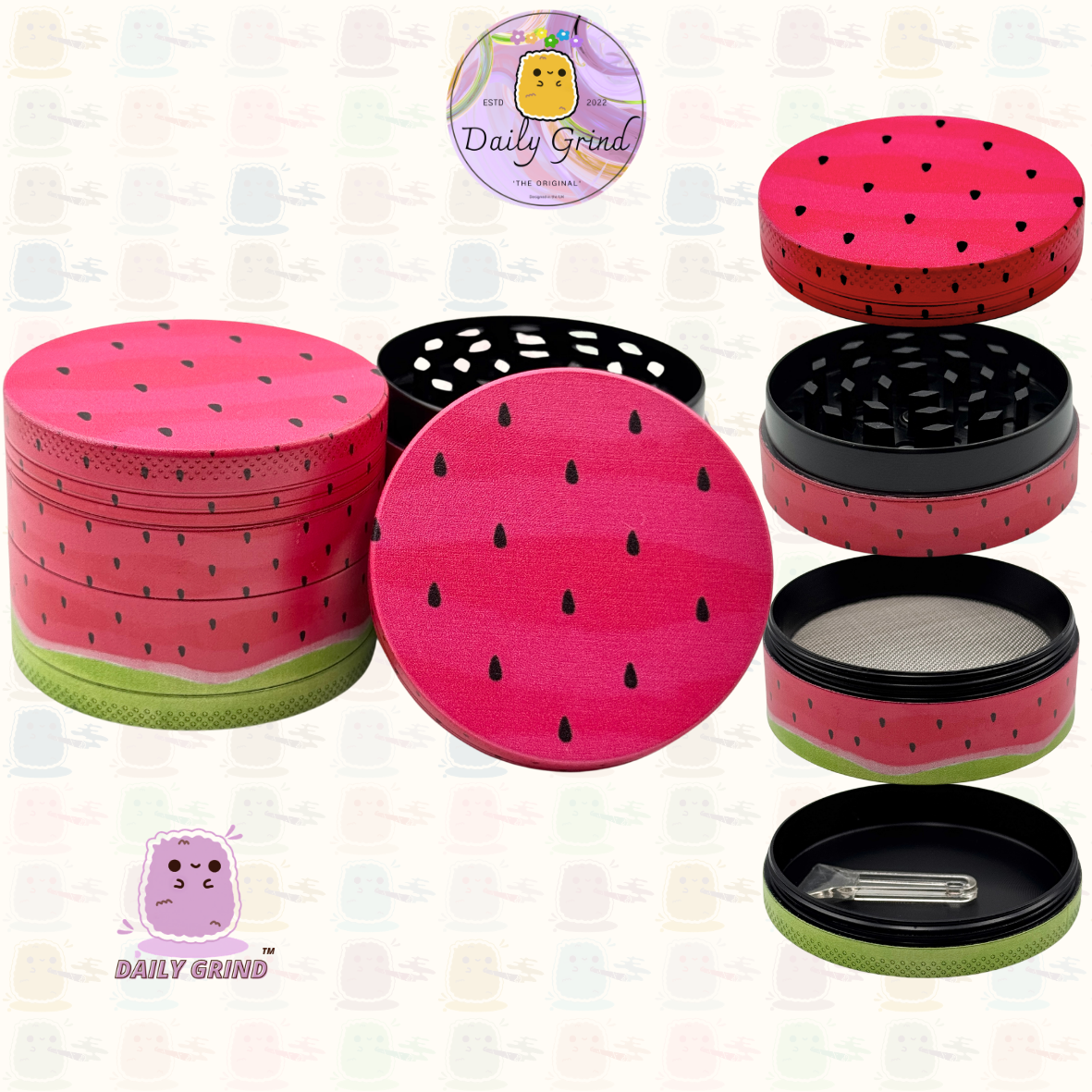 Mignon œil de cristal coloré Trippy 50mm 4 pièces de haute qualité personnalisé broyeur d'herbes en métal cadeau 