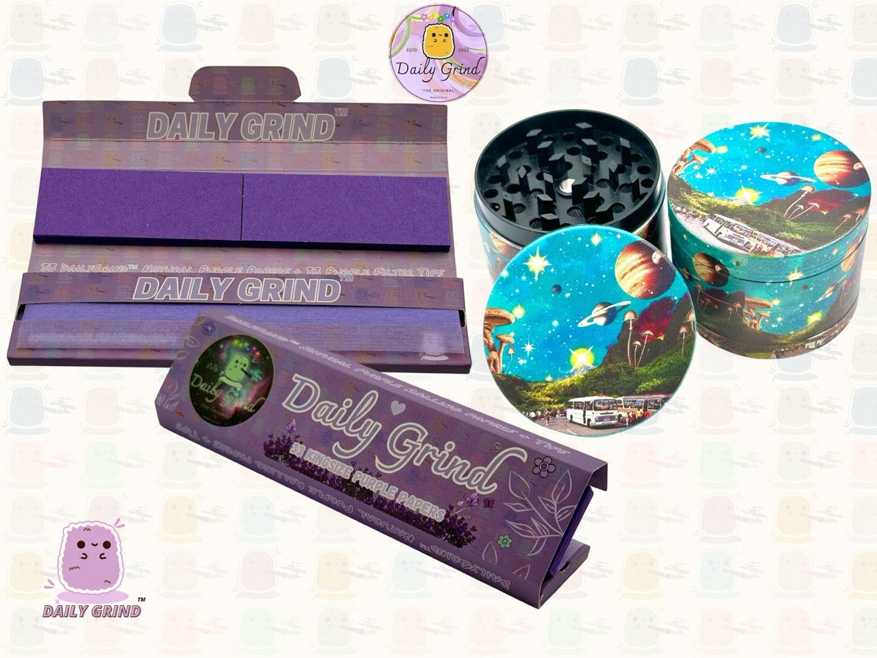 American Diner 1950's Space Planets - 50mm 4-Piece High Quality Custom Metal Tobacco Herb Grinder Gift Idea