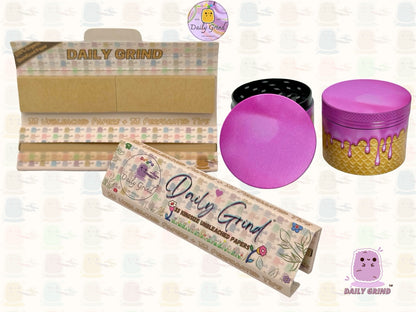 Cornet de crème glacée Cherry Bubblegum, Design rose mignon, 50mm, 4 pièces, broyeur d'herbes en métal personnalisé de haute qualité, cadeau 