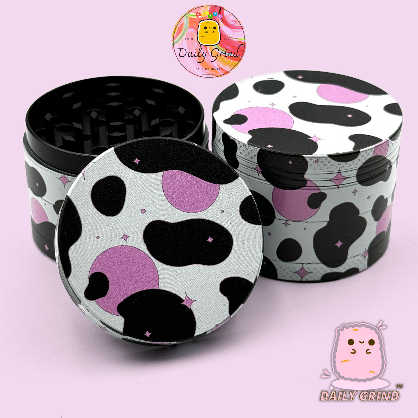 Motif Trippy coloré ondulé liquide Hallucination 50mm 4 pièces haute qualité personnalisé métal herbe broyeur cadeau 