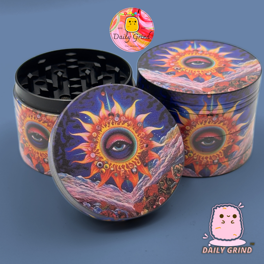 Flower Eye Art - 50mm Premium 4-Piece Custom Metal Tobacco Herb Grinder Gift Idea