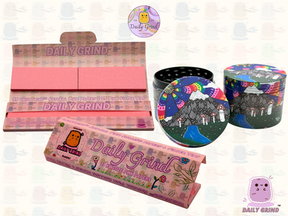 Mount Fuji Cute Anime Cartoon Kawaii - 50mm 4-Piece High Quality Custom Metal Tobacco Herb Grinder Gift Idea