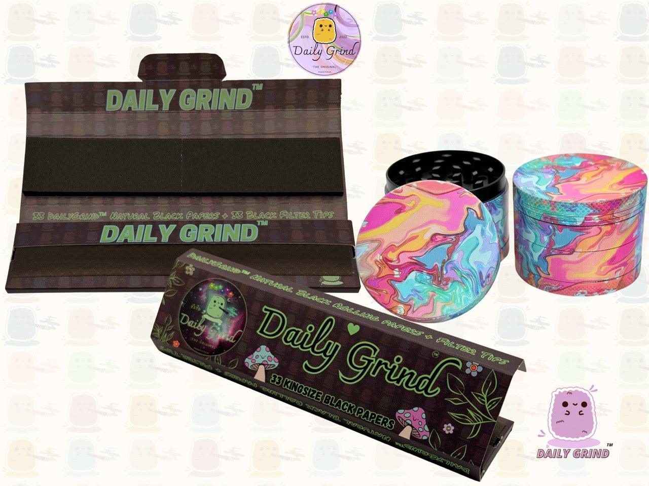 Pastel Tie Dye - 50mm 4-Piece High Quality Metal Tobacco Herb Grinder Gift Idea