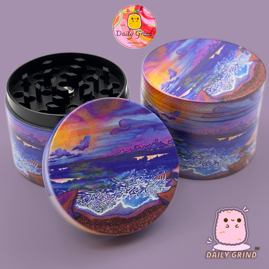 Colorido patrón trippy alucinación líquida ondulada 50 mm 4 piezas regalo de molinillo de hierbas de metal personalizado de alta calidad 