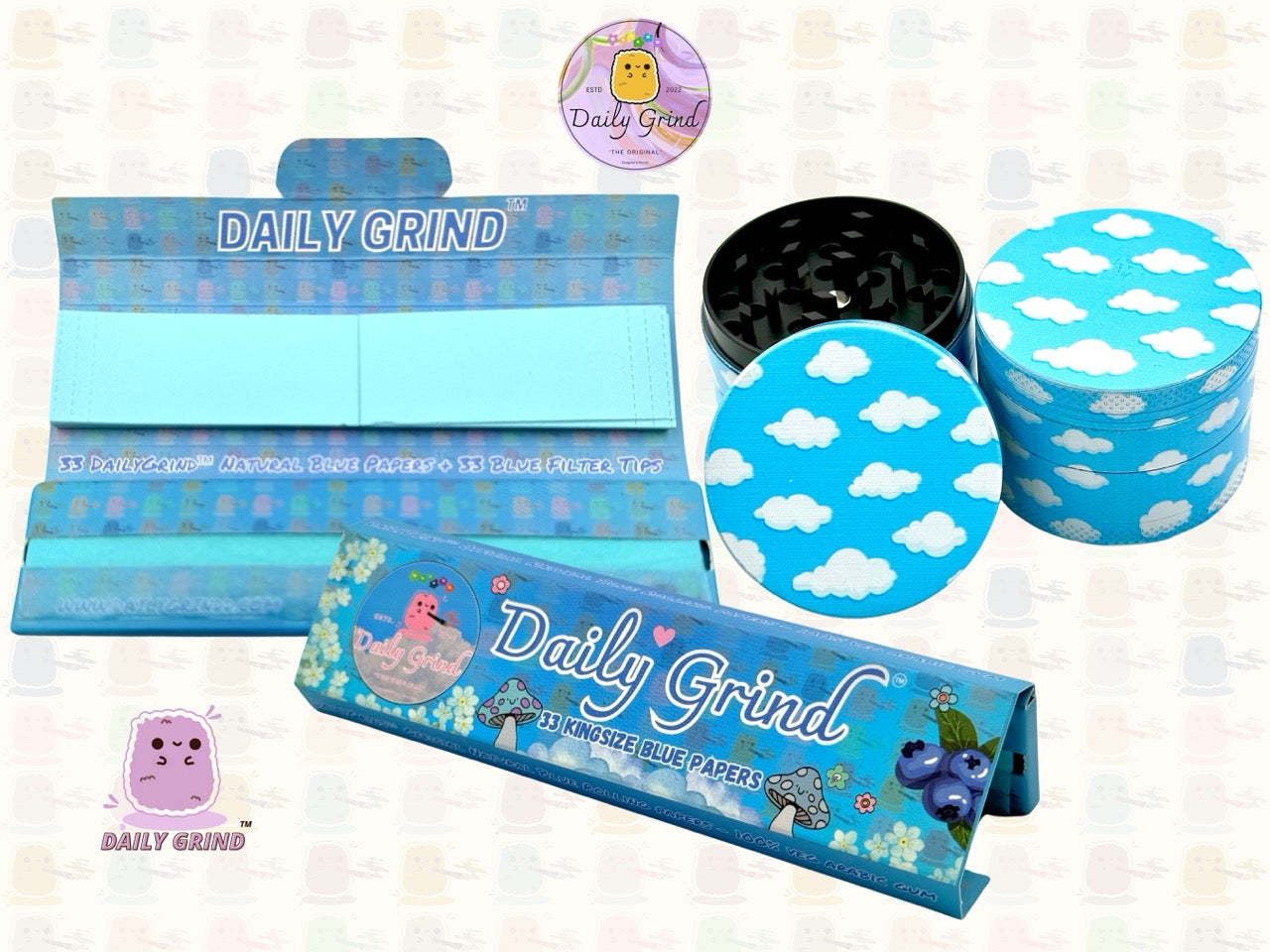 Cartoon Clouds Sunny Anime Blue Sky - 50mm 4 pièces de haute qualité personnalisé en métal broyeur d'herbes cadeau 