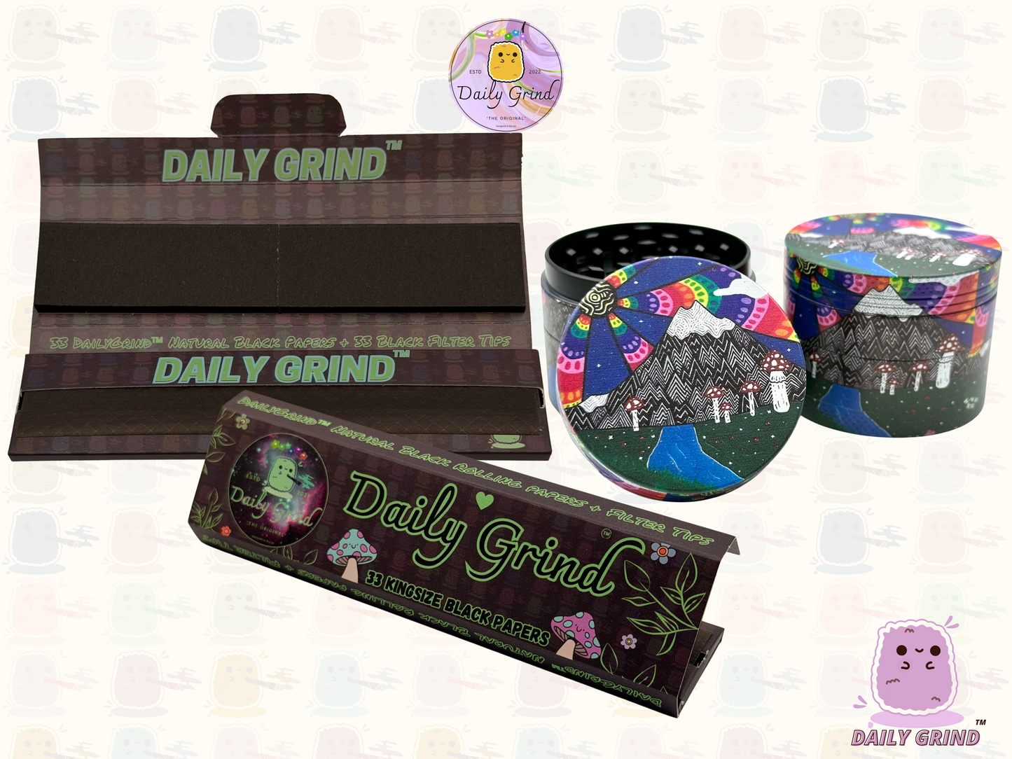 Mount Fuji Cute Anime Cartoon Kawaii - 50mm 4-Piece High Quality Custom Metal Tobacco Herb Grinder Gift Idea