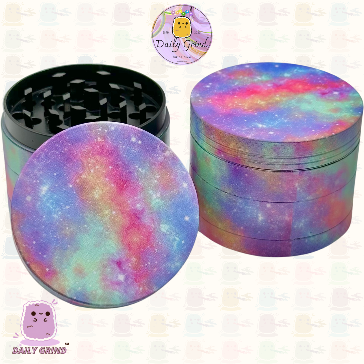 Voie lactée colorée galaxie mignonne 50mm 4 pièces cadeau de broyeur d'herbes en métal personnalisé de haute qualité 