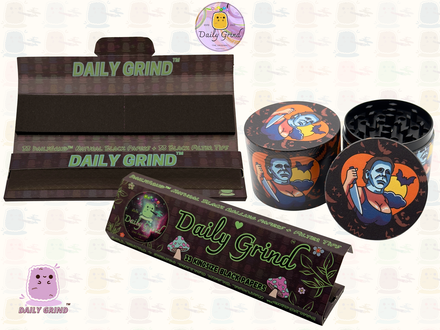Motif Trippy coloré ondulé liquide Hallucination 50mm 4 pièces haute qualité personnalisé métal herbe broyeur cadeau 