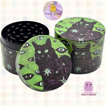 Mignon œil de cristal coloré Trippy 50mm 4 pièces de haute qualité personnalisé broyeur d'herbes en métal cadeau 