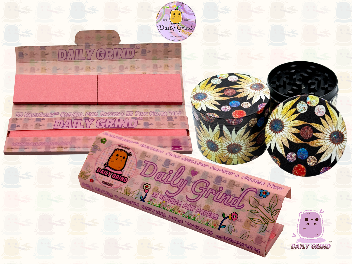 Motif Trippy coloré ondulé liquide Hallucination 50mm 4 pièces haute qualité personnalisé métal herbe broyeur cadeau 