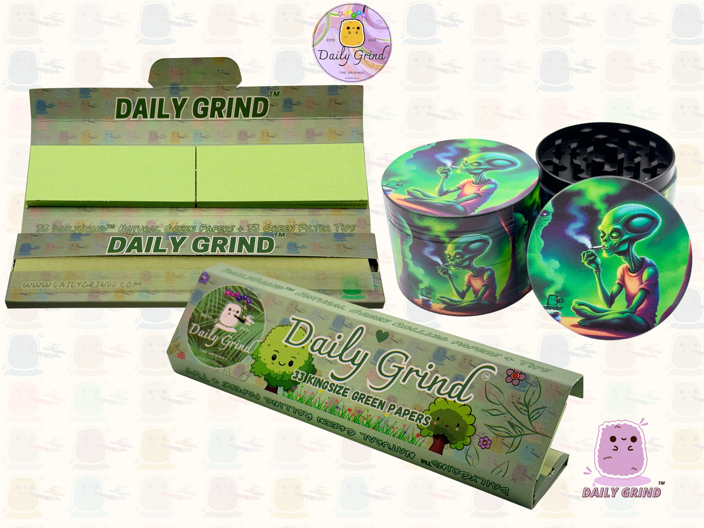 Motif Trippy coloré ondulé liquide Hallucination 50mm 4 pièces haute qualité personnalisé métal herbe broyeur cadeau 