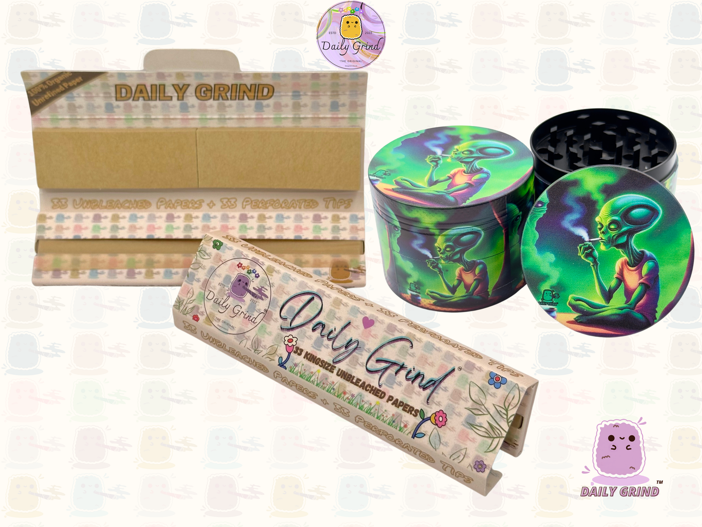 Motif Trippy coloré ondulé liquide Hallucination 50mm 4 pièces haute qualité personnalisé métal herbe broyeur cadeau 