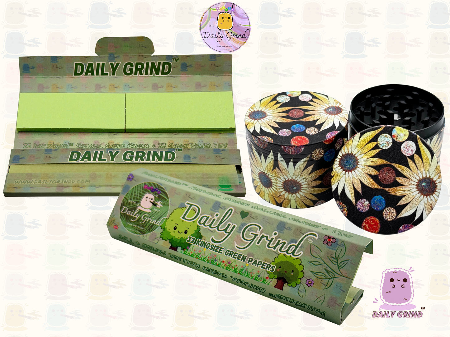 Motif Trippy coloré ondulé liquide Hallucination 50mm 4 pièces haute qualité personnalisé métal herbe broyeur cadeau 