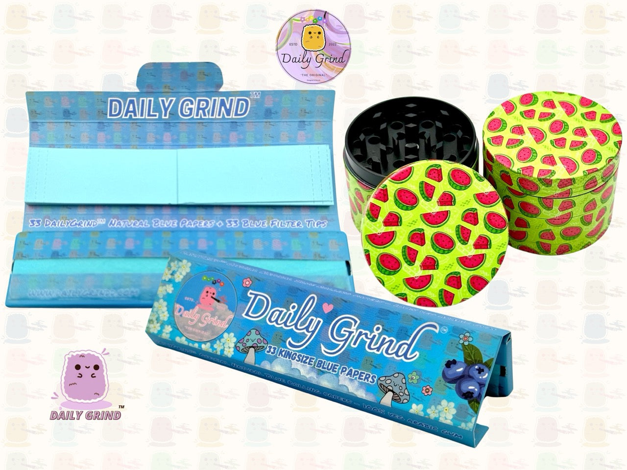 Conception mignonne de dessin animé de pastèque de bonbons de fruits - 50mm 4 pièces cadeau de broyeur d'herbes en métal de haute qualité 