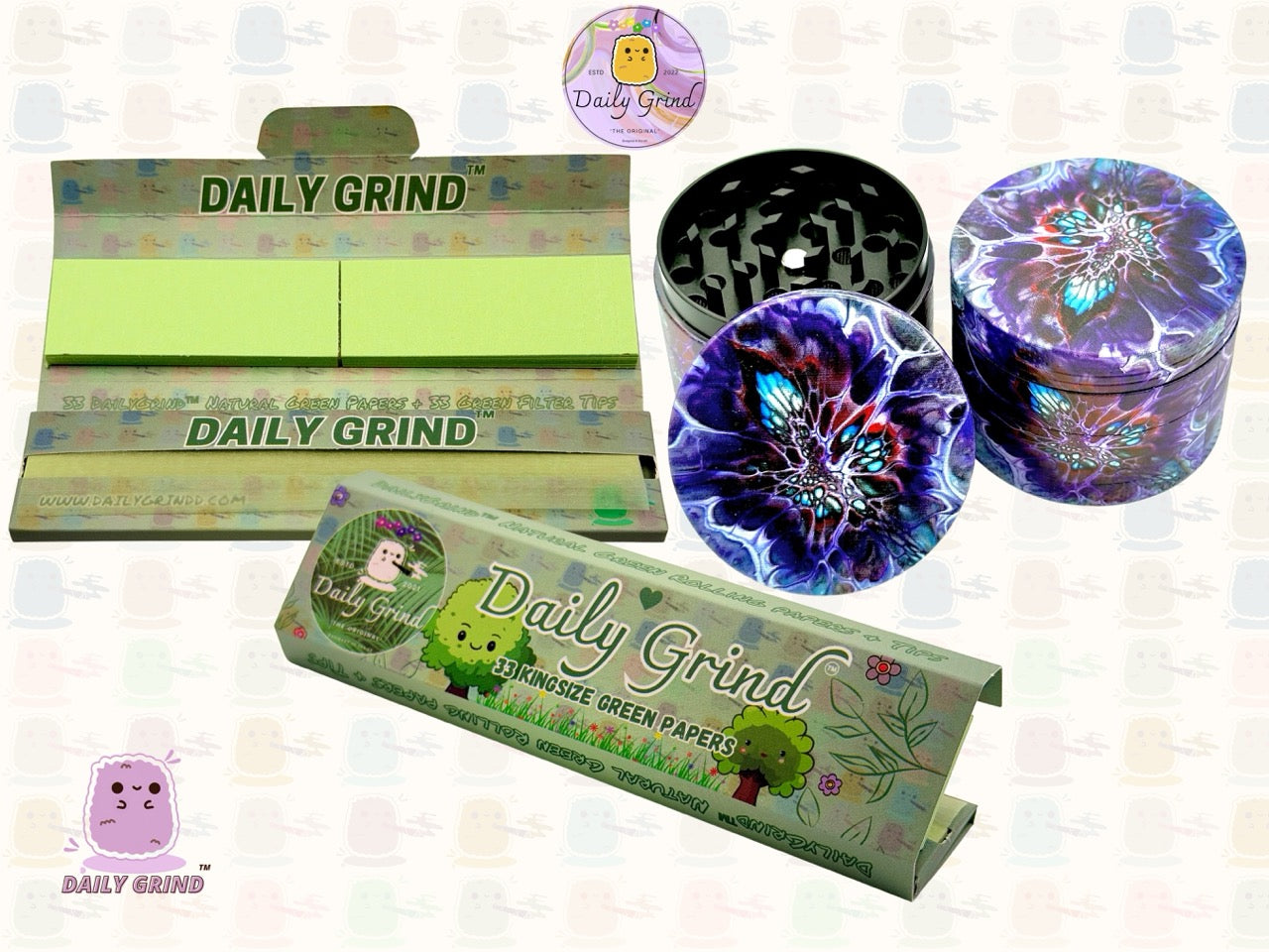Oil Spill Web Slime Grunge - 50mm 4-Piece High Quality Metal Tobacco Herb Grinder Gift Idea