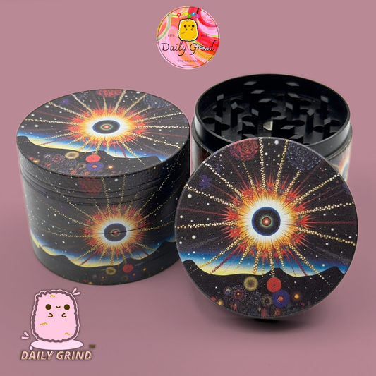 Colorido patrón trippy alucinación líquida ondulada 50 mm 4 piezas regalo de molinillo de hierbas de metal personalizado de alta calidad 