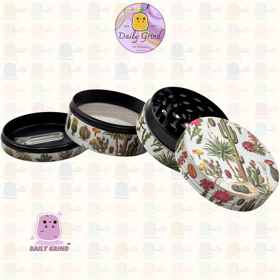 Mignon œil de cristal coloré Trippy 50mm 4 pièces de haute qualité personnalisé broyeur d'herbes en métal cadeau 