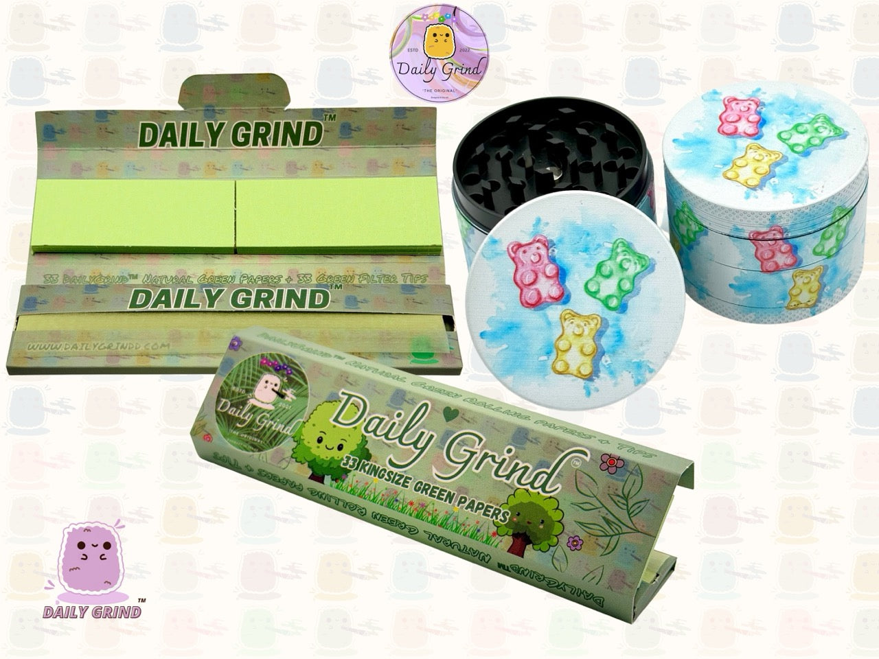 Gummy Bear Sweet Candy Cute - 50mm 4-Piece High Quality Custom Metal Tobacco Herb Grinder Gift Idea