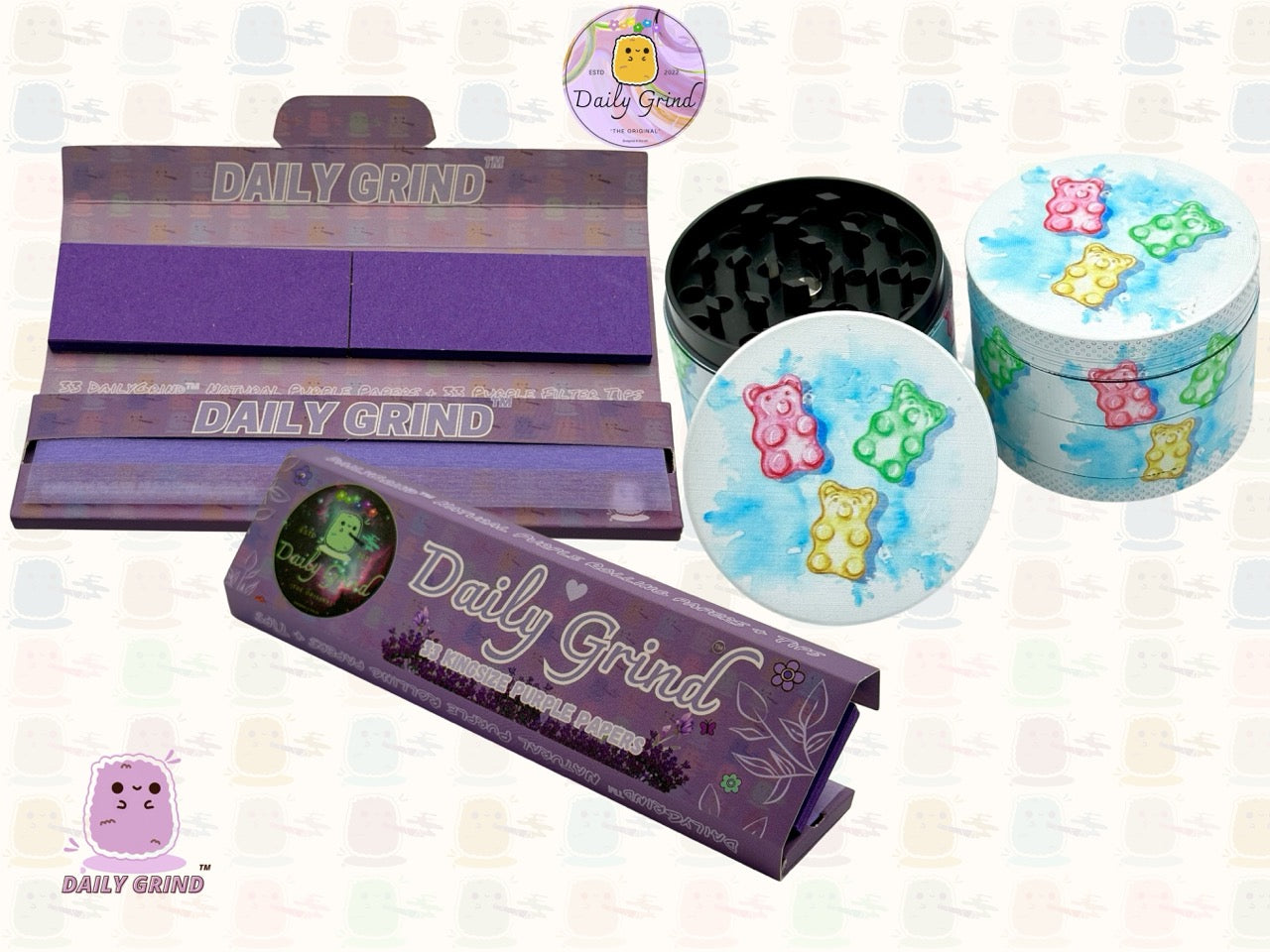 Gummy Bear Sweet Candy Cute - 50mm 4-Piece High Quality Custom Metal Tobacco Herb Grinder Gift Idea