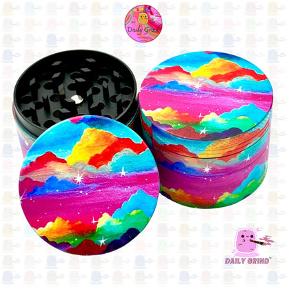 Colourful Clouds Beautiful Art - 50mm 4-Piece High Quality Custom Metal Kitchen Herb Grinder Gift Idea