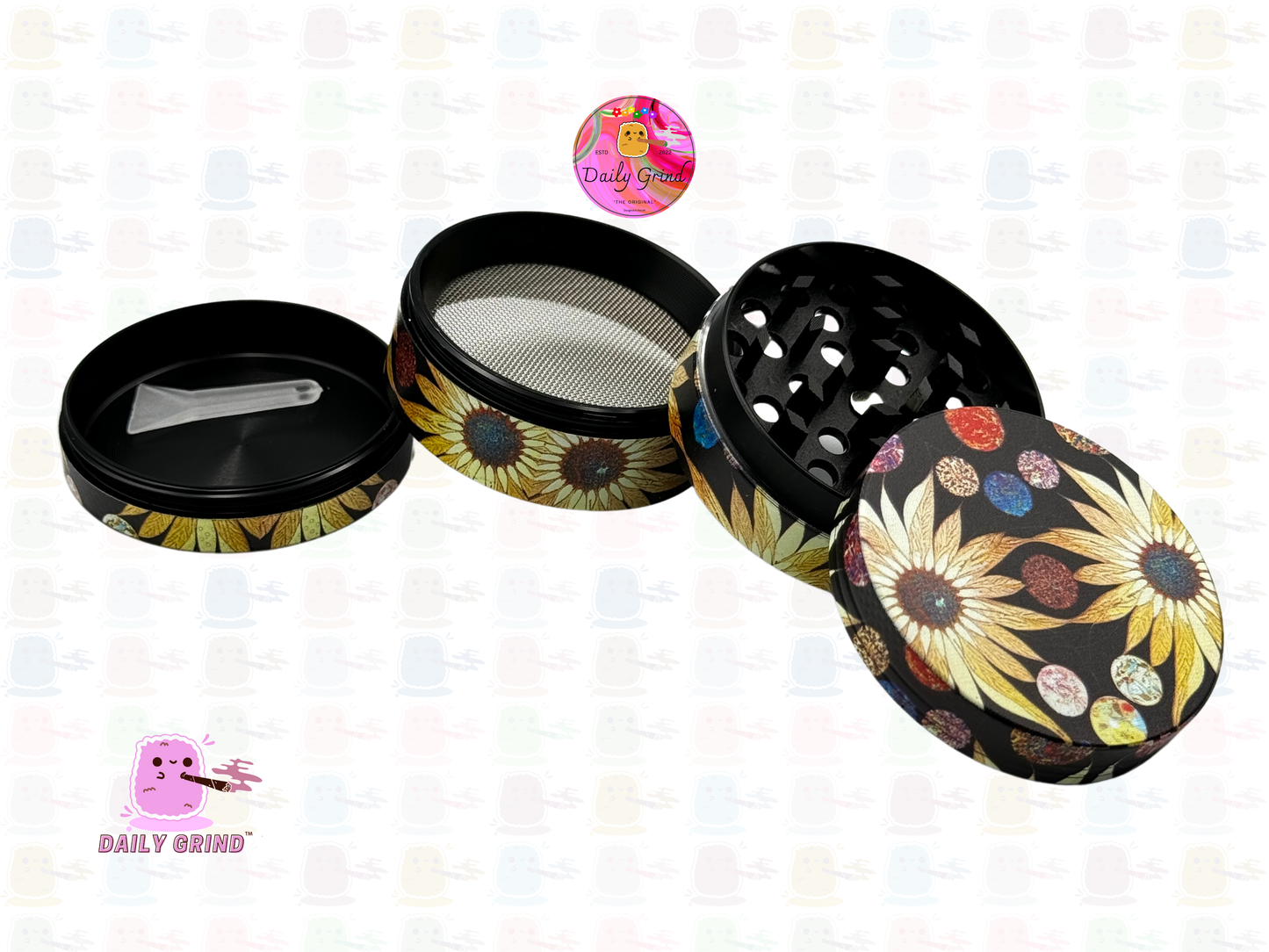 Colourful Mystical Planets & Stars Astrology - 50mm 4-Piece High Quality Custom Metal Kitchen Herb Grinder Gift Idea