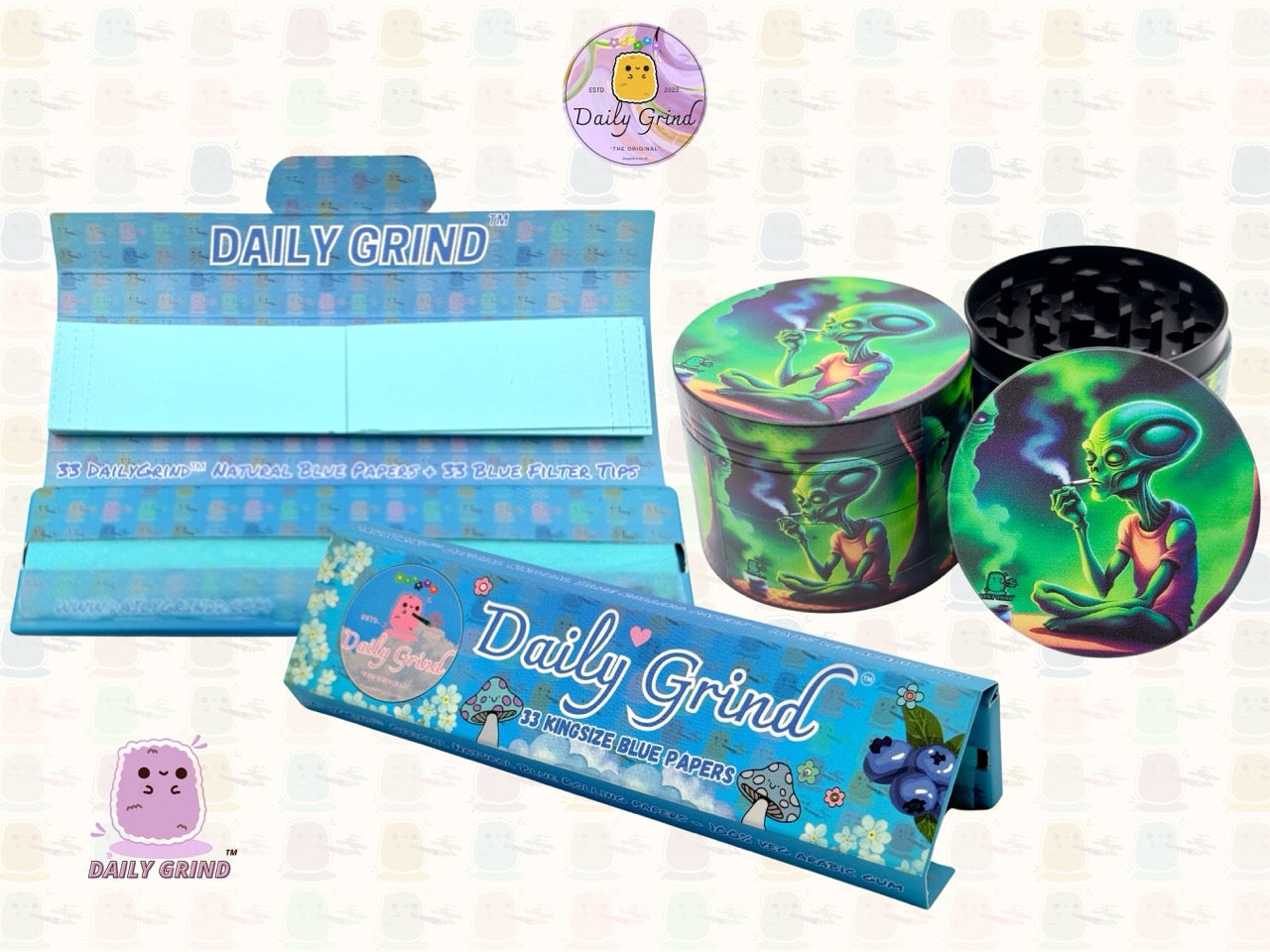 Motif Trippy coloré ondulé liquide Hallucination 50mm 4 pièces haute qualité personnalisé métal herbe broyeur cadeau 