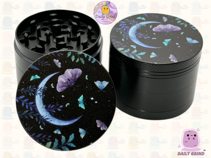 Papillons et mites Night Sky Moon - 50mm 4 pièces de haute qualité personnalisé broyeur d’herbes en métal cadeau 