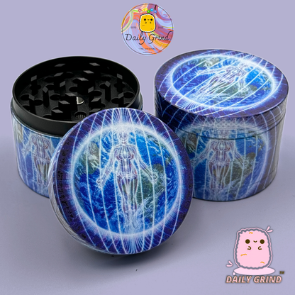 Motif Trippy coloré ondulé liquide Hallucination 50mm 4 pièces haute qualité personnalisé métal herbe broyeur cadeau 