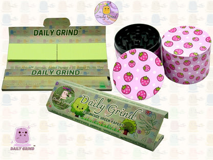 Kawaii Strawberries Cute Juicy Fruit - 50mm 4-Piece High Quality Custom Metal Tobacco Herb Grinder Gift Idea